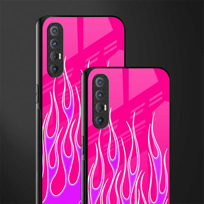 y2k hot pink flames glass case for oppo reno 3 pro image-2