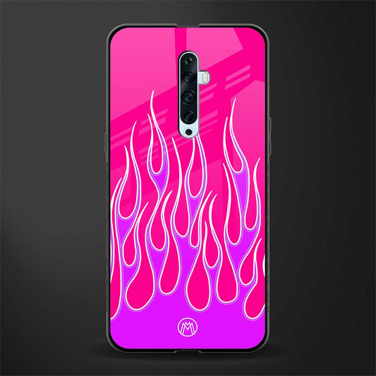 y2k hot pink flames glass case for oppo reno 2z image