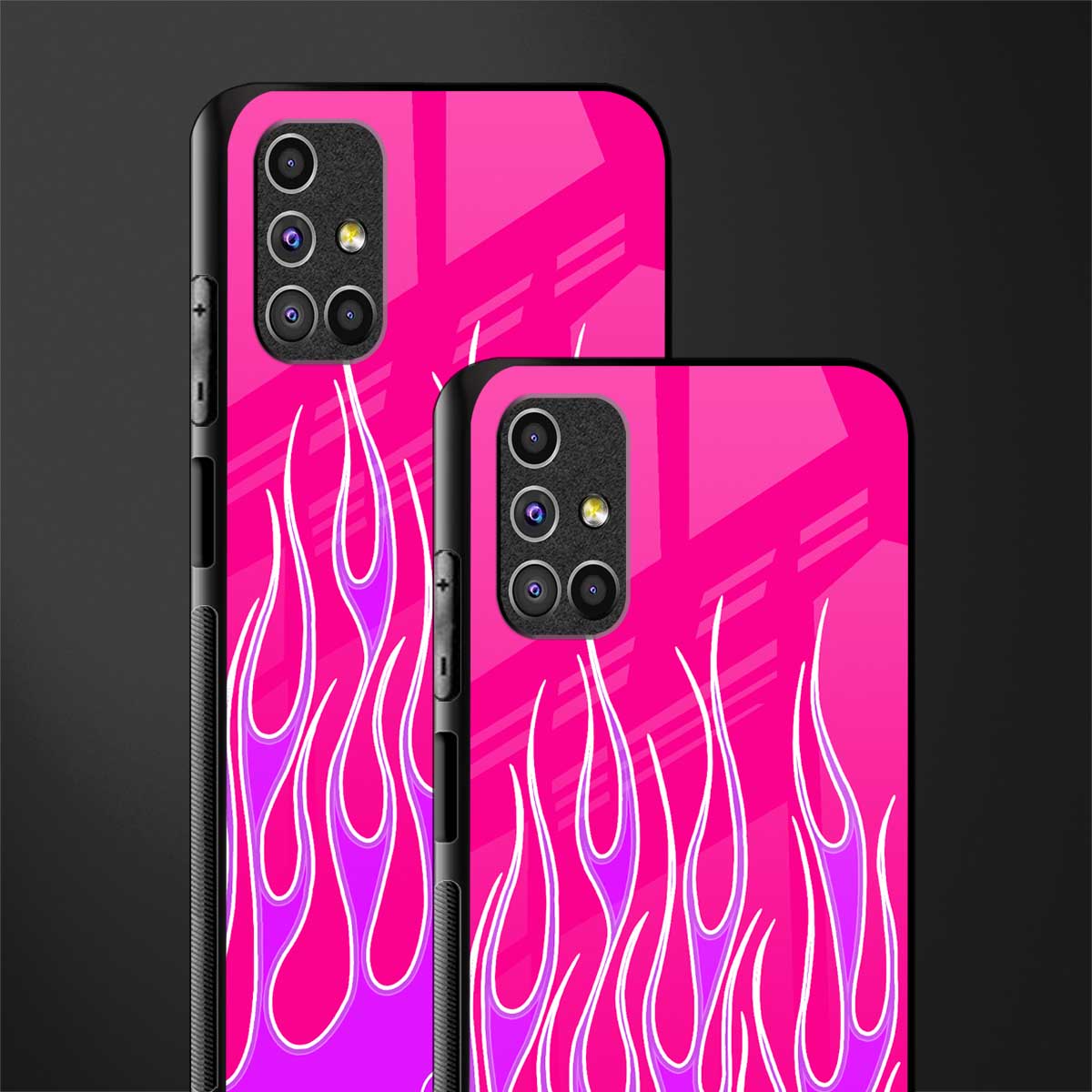 y2k hot pink flames glass case for samsung galaxy m51 image-2