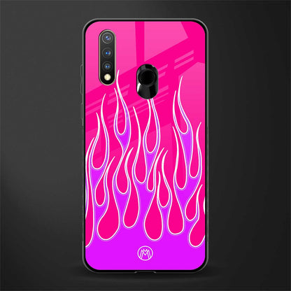 y2k hot pink flames glass case for vivo u20 image