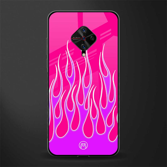 y2k hot pink flames glass case for vivo s1 pro image