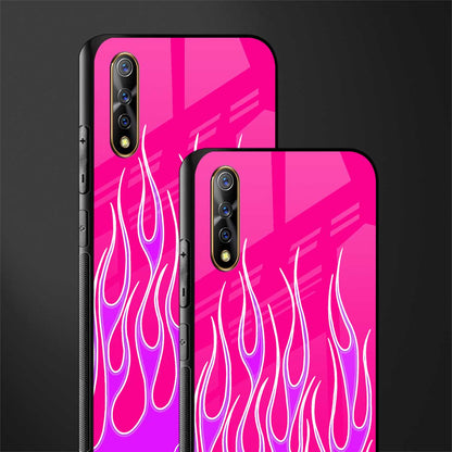 y2k hot pink flames glass case for vivo z1x image-2