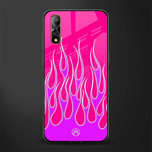 y2k hot pink flames glass case for vivo s1 image