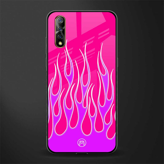 y2k hot pink flames glass case for vivo z1x image