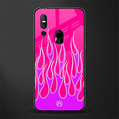 y2k hot pink flames glass case for vivo v15 image