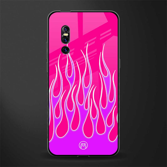 y2k hot pink flames glass case for vivo v15 pro image