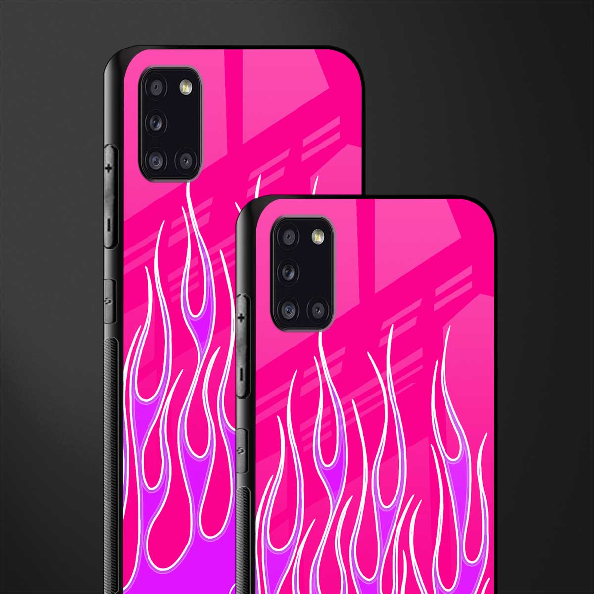 y2k hot pink flames glass case for samsung galaxy a31 image-2