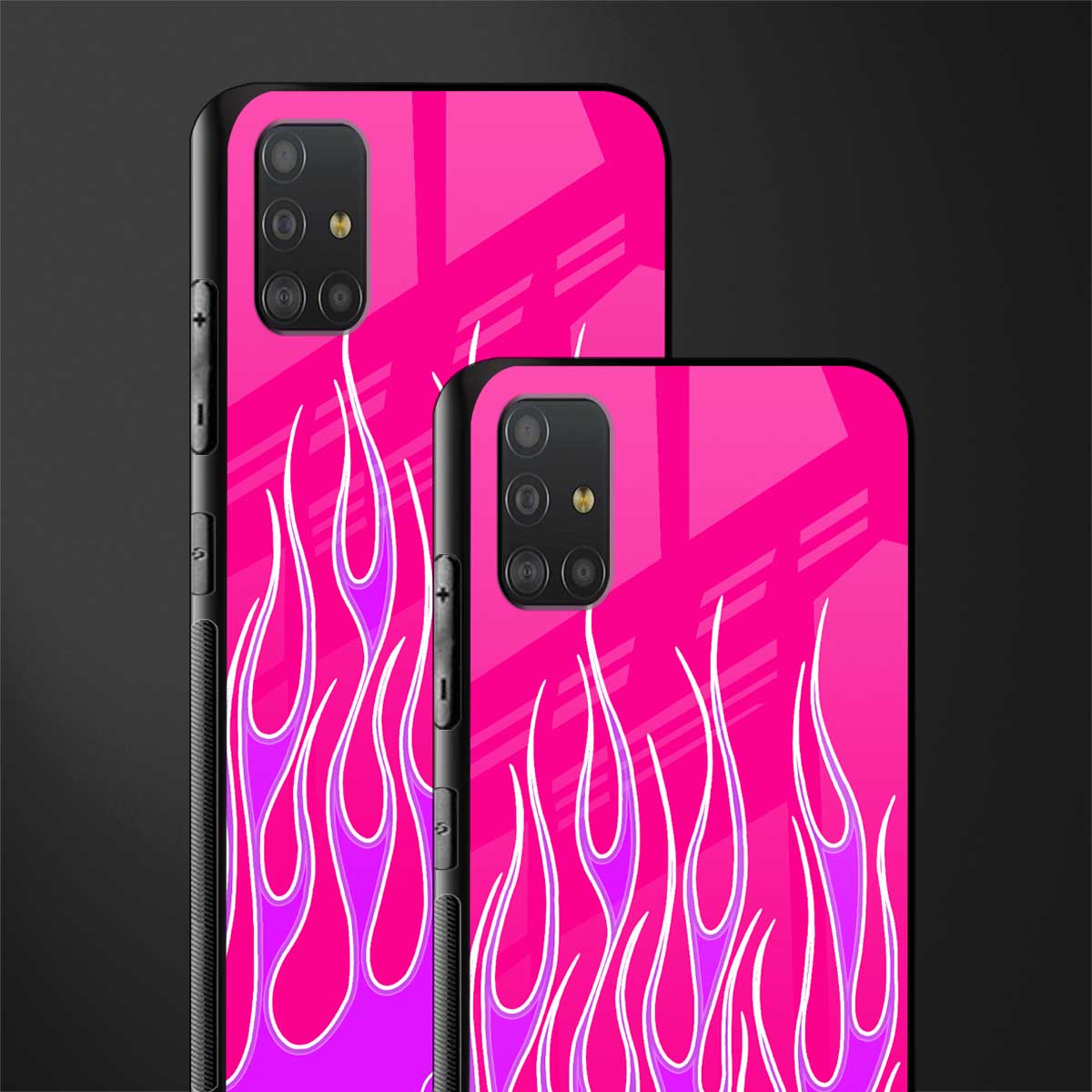 y2k hot pink flames glass case for samsung galaxy a51 image-2