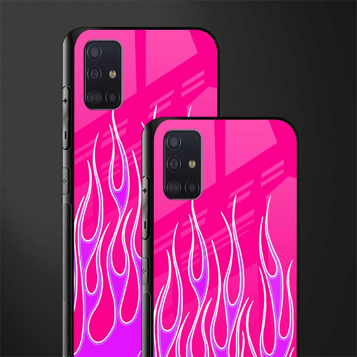 y2k hot pink flames glass case for samsung galaxy a71 image-2