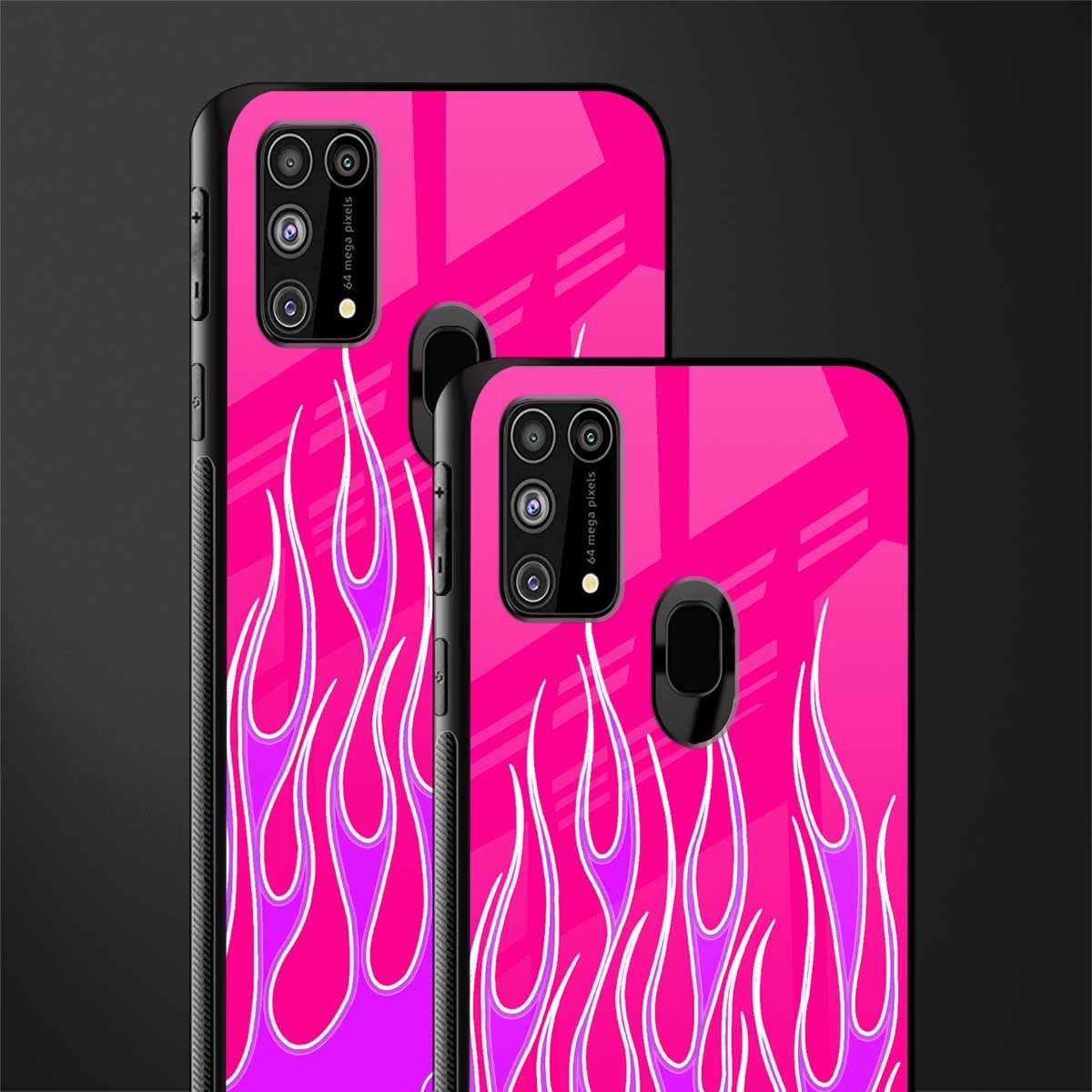 y2k hot pink flames glass case for samsung galaxy f41 image-2