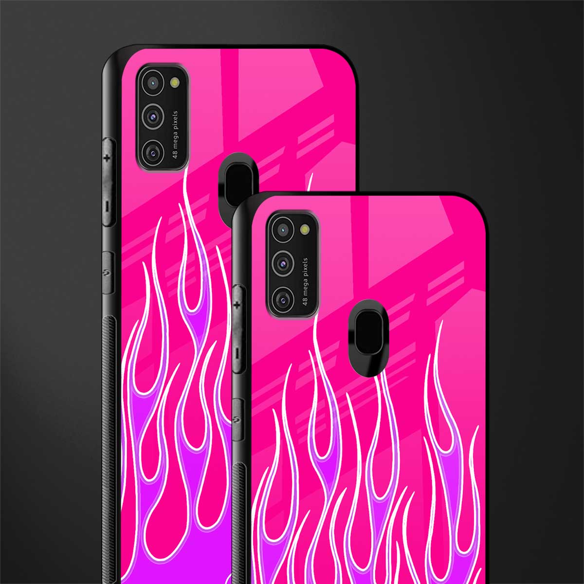 y2k hot pink flames glass case for samsung galaxy m30s image-2