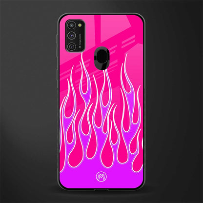 y2k hot pink flames glass case for samsung galaxy m30s image