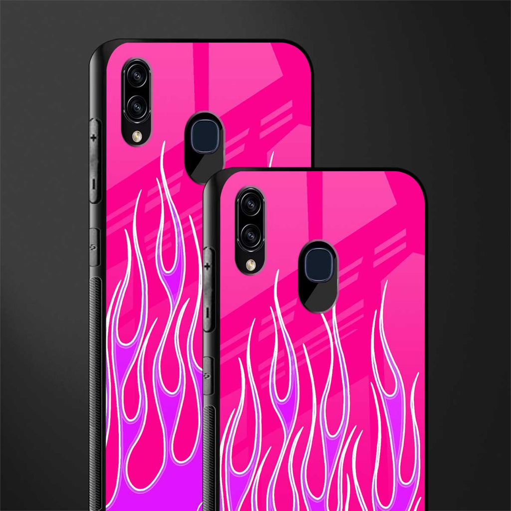 y2k hot pink flames glass case for samsung galaxy m10s image-2