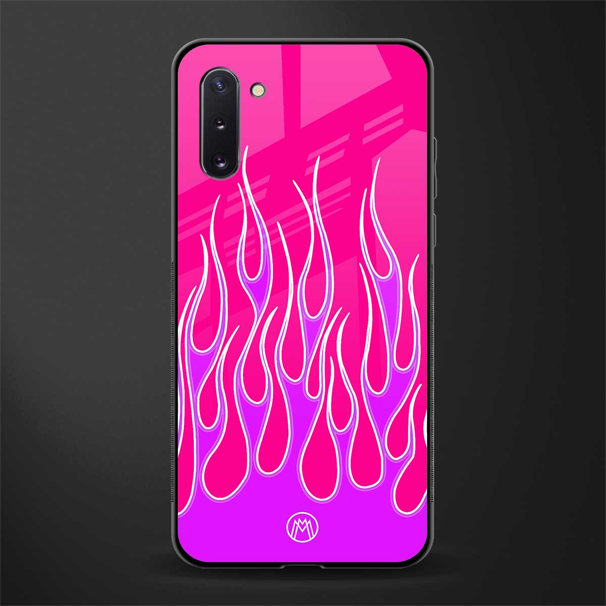 y2k hot pink flames glass case for samsung galaxy note 10 image