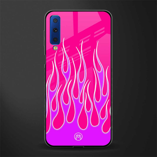 y2k hot pink flames glass case for samsung galaxy a7 2018 image