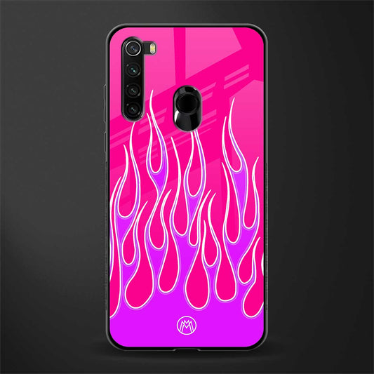 y2k hot pink flames glass case for redmi note 8 image