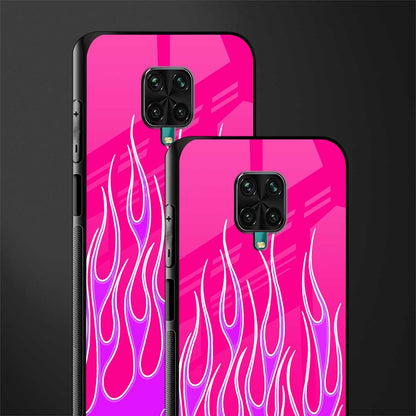 y2k hot pink flames glass case for redmi note 9 pro image-2