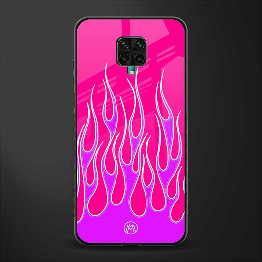 y2k hot pink flames glass case for poco m2 pro image