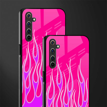 y2k hot pink flames glass case for realme 6 pro image-2