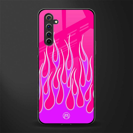 y2k hot pink flames glass case for realme 6i image