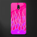 y2k hot pink flames glass case for redmi 8a image