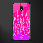 y2k hot pink flames glass case for redmi 8a image
