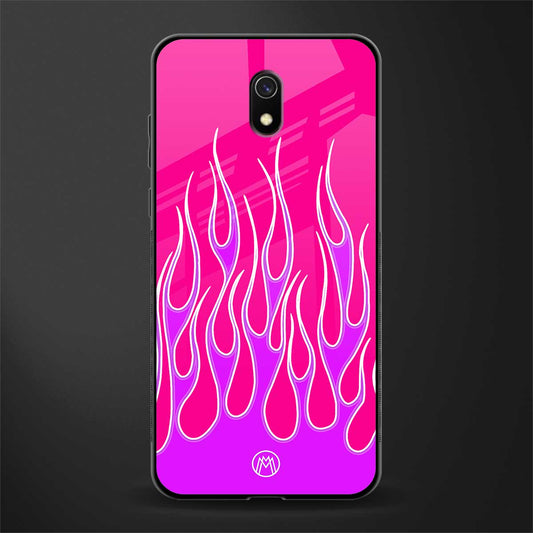 y2k hot pink flames glass case for redmi 8a image