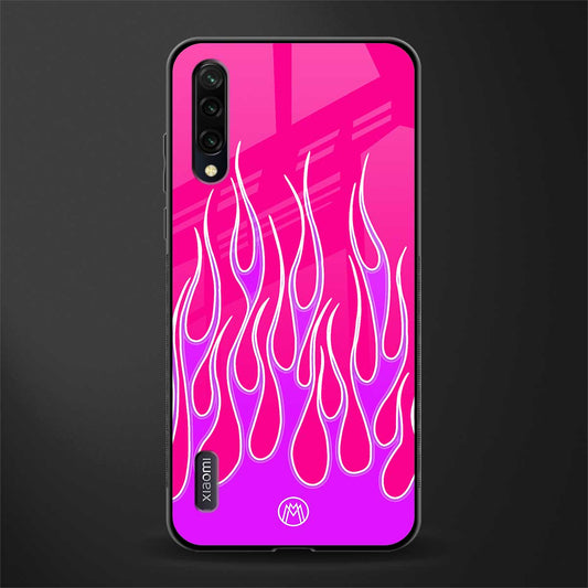 y2k hot pink flames glass case for mi a3 redmi a3 image