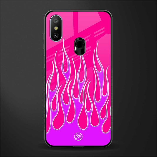 y2k hot pink flames glass case for redmi 6 pro image