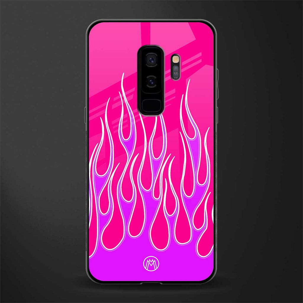 y2k hot pink flames glass case for samsung galaxy s9 plus image