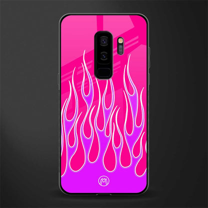 y2k hot pink flames glass case for samsung galaxy s9 plus image