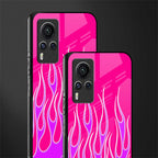 y2k hot pink flames glass case for vivo x60 pro image-2