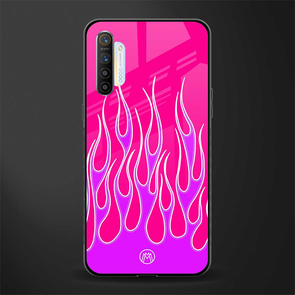 y2k hot pink flames glass case for realme x2 image