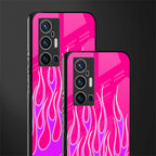 y2k hot pink flames glass case for vivo x70 pro plus image-2