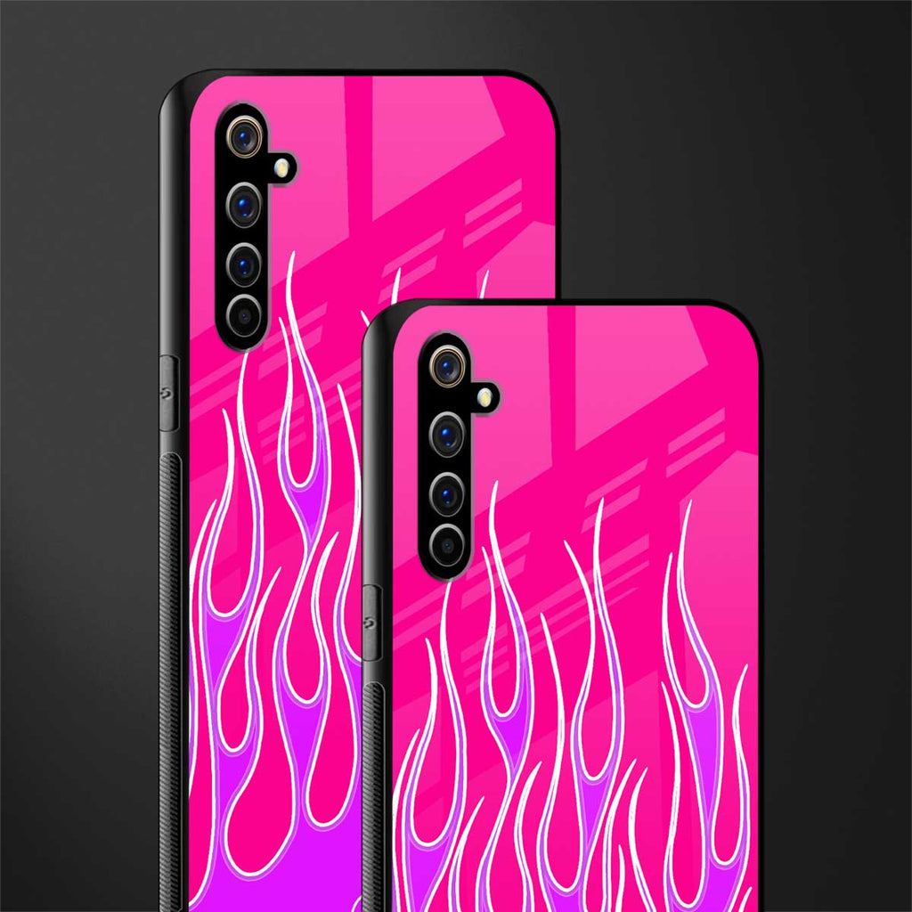 y2k hot pink flames glass case for realme x50 pro image-2