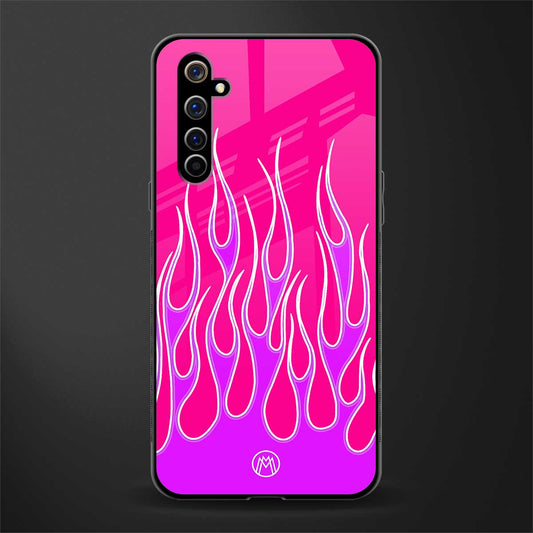 y2k hot pink flames glass case for realme x50 pro image