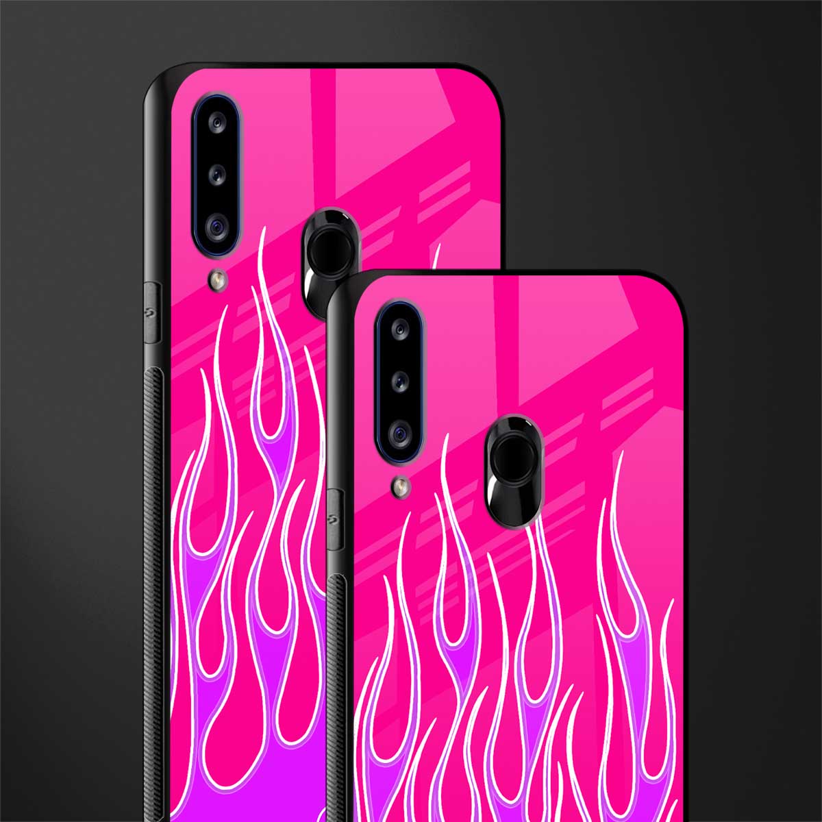y2k hot pink flames glass case for samsung galaxy a20s image-2