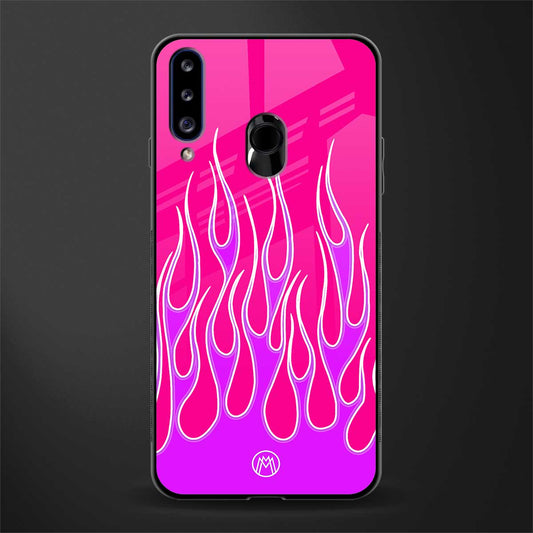y2k hot pink flames glass case for samsung galaxy a20s image