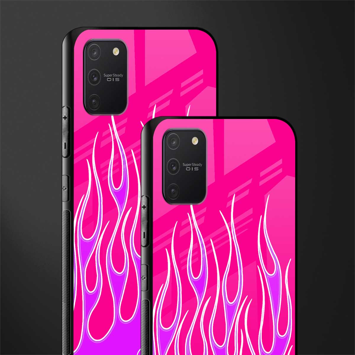 y2k hot pink flames glass case for samsung galaxy a91 image-2
