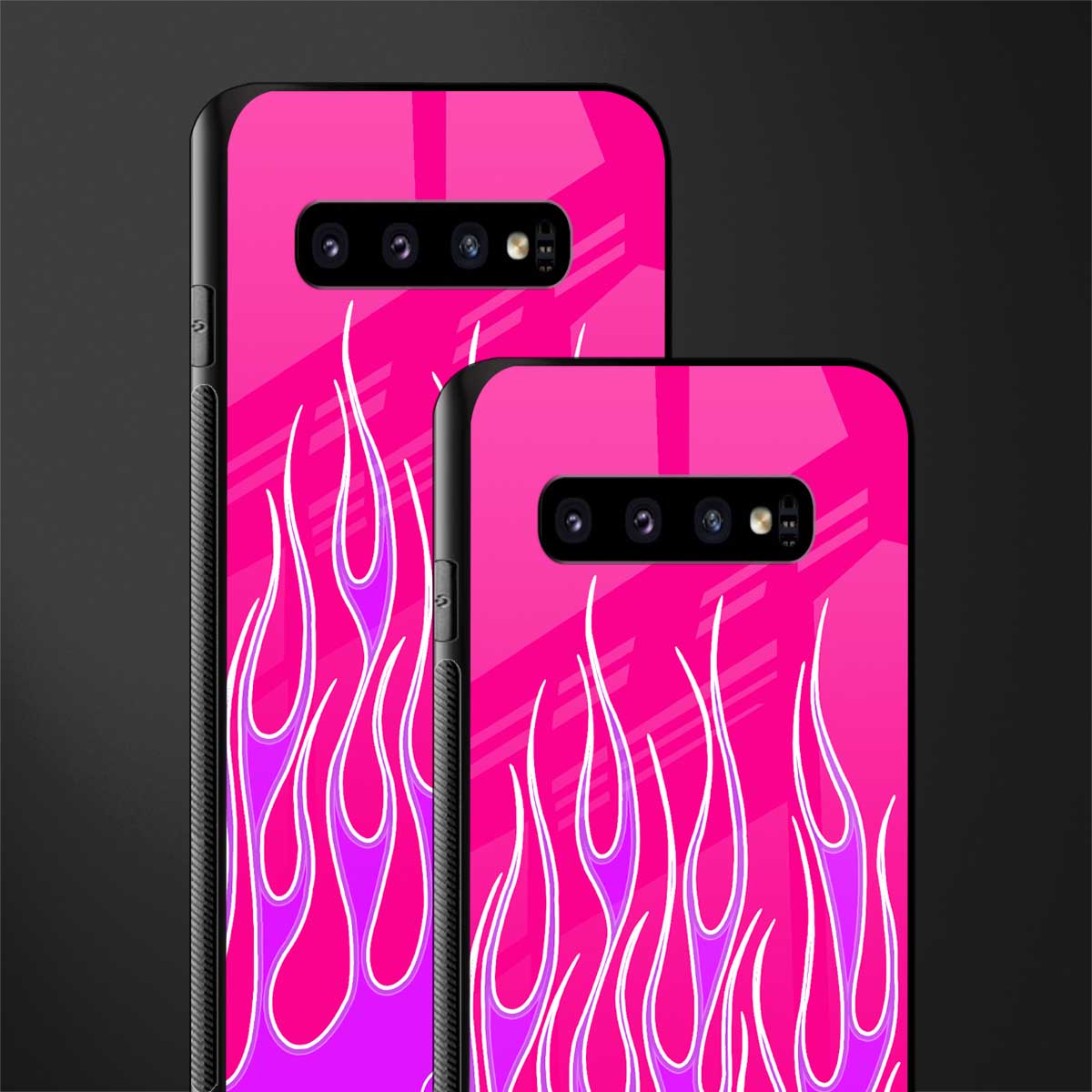 y2k hot pink flames glass case for samsung galaxy s10 plus image-2