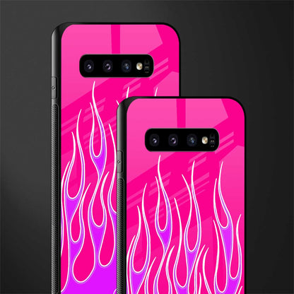 y2k hot pink flames glass case for samsung galaxy s10 plus image-2