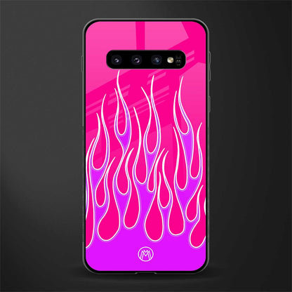 y2k hot pink flames glass case for samsung galaxy s10 plus image