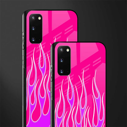y2k hot pink flames glass case for samsung galaxy s20 image-2