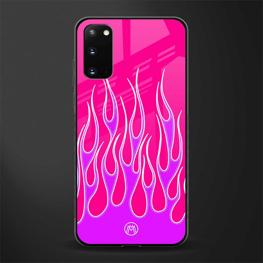 y2k hot pink flames glass case for samsung galaxy s20 image