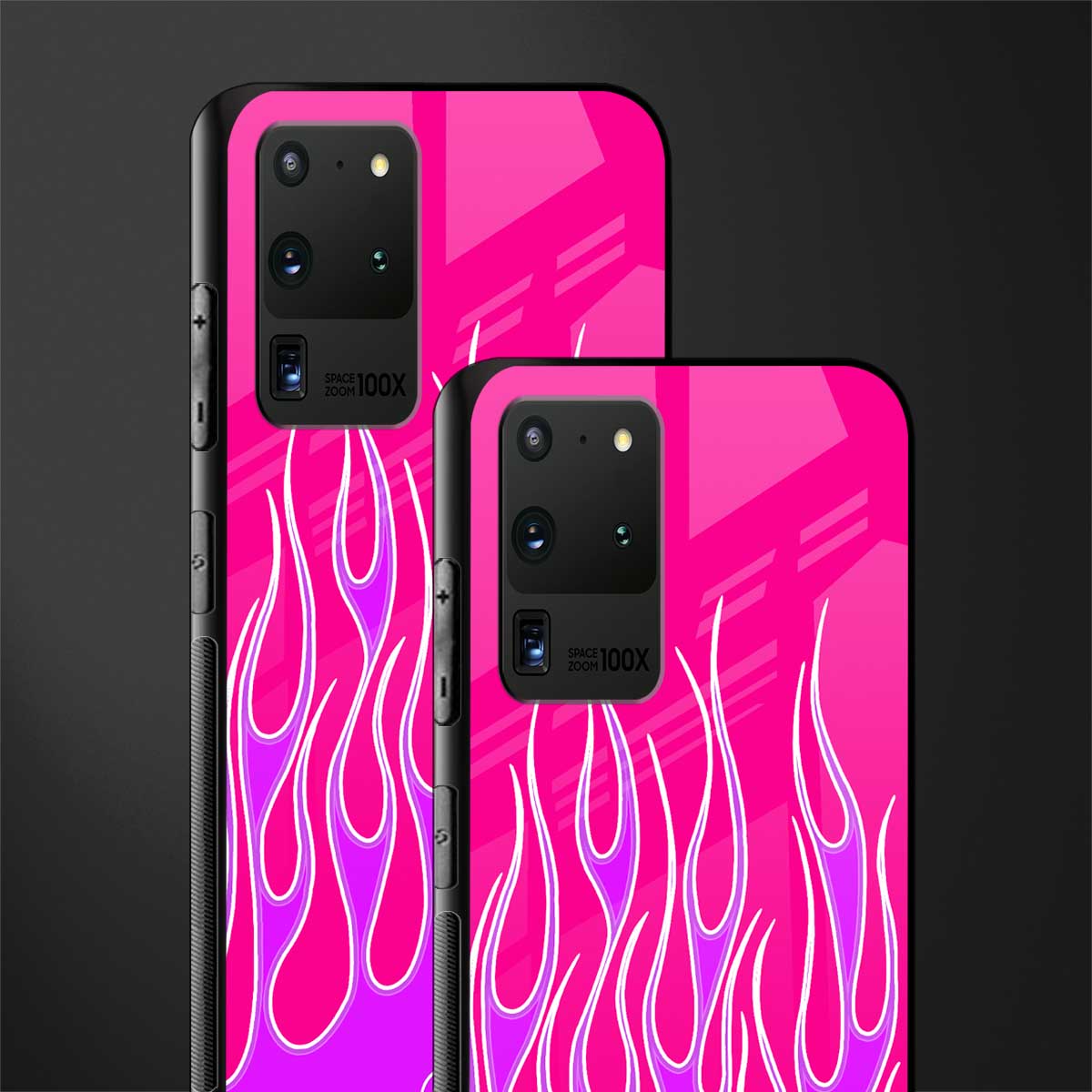 y2k hot pink flames glass case for samsung galaxy s20 ultra image-2