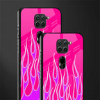 y2k hot pink flames glass case for redmi note 9 image-2