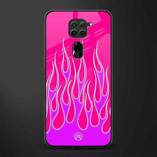 y2k hot pink flames glass case for redmi note 9 image