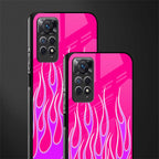 y2k hot pink flames glass case for redmi note 11s image-2