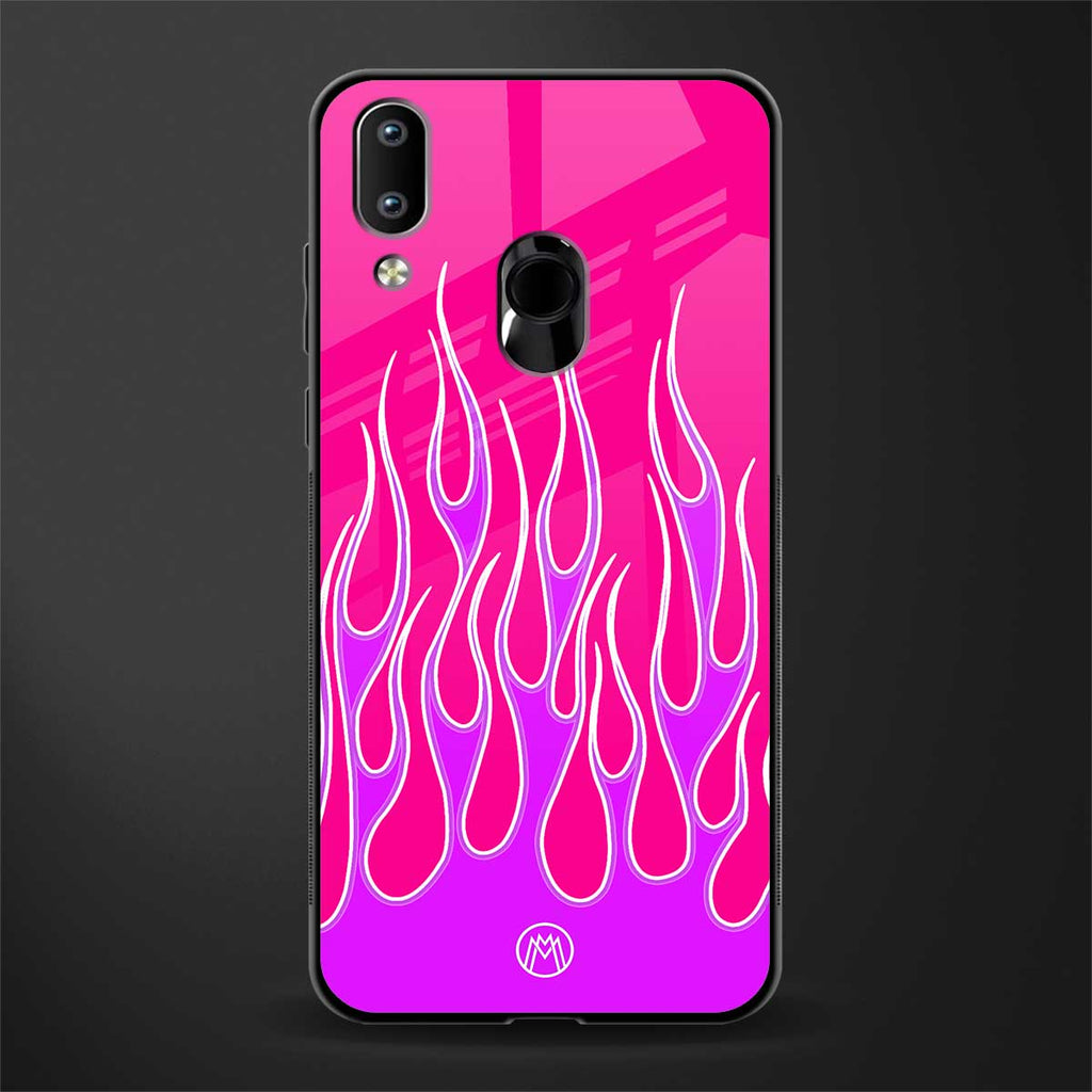 y2k hot pink flames glass case for vivo y95 image