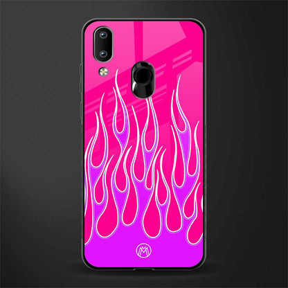 y2k hot pink flames glass case for vivo y91 image
